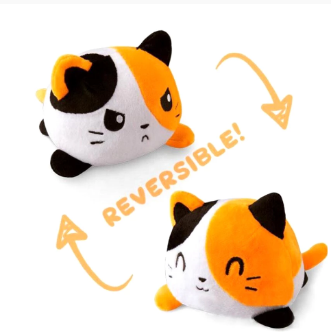 Reversible Flip Cat Plush Stuffed Toy Soft Animal Home Accessories Cute Animal Doll Children Gifts Baby Companion Plush Toy