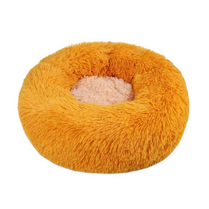 Long Plush Super Soft Kennel Dog Round Cat Winter Warm Sleeping Bag Puppy Cushion Mat Portable  Pet Bed