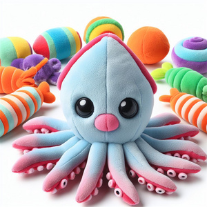 Manufacturer wholesale pink green blue orange dog octopus plush toys