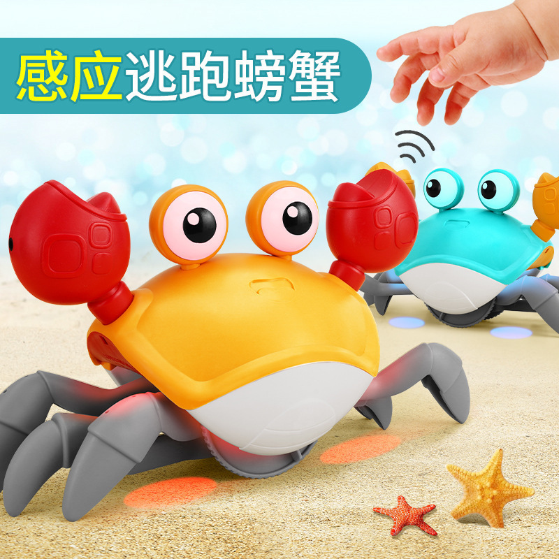 Wholesale Electric Walking Inductive Sensor Robot Crab Toy Outdoor Automatic Sensing Obstacles Crab Toy With Music And Light