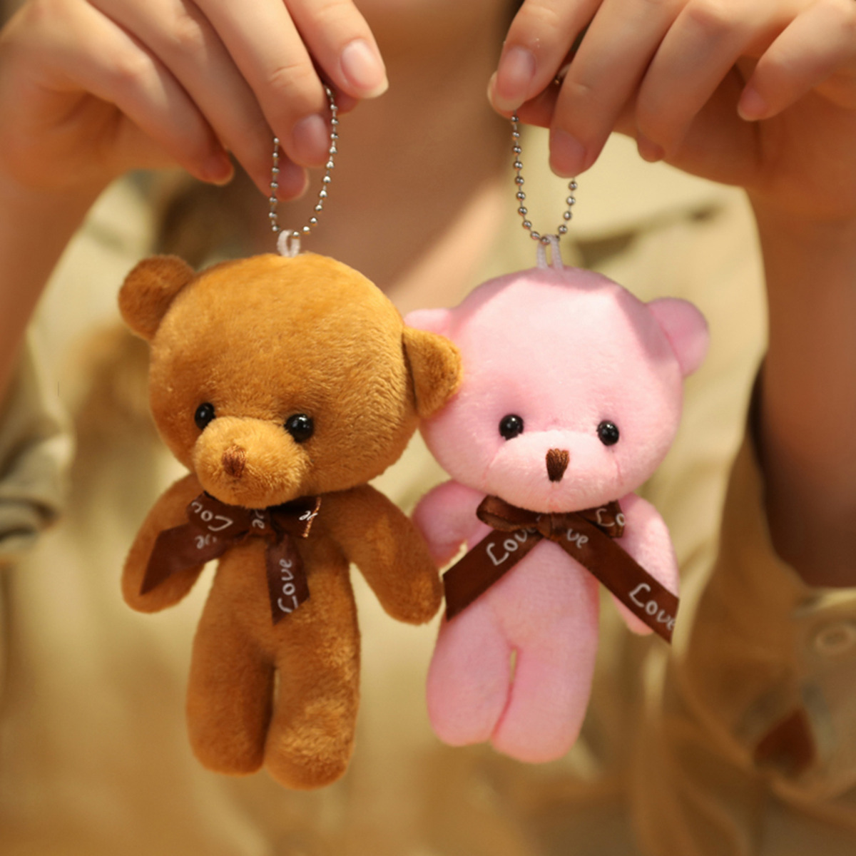 Wholesale Custom Mini Bear Toys Cute Stuffed Animal Bear Pendant Plush Teddy Bear Keychains