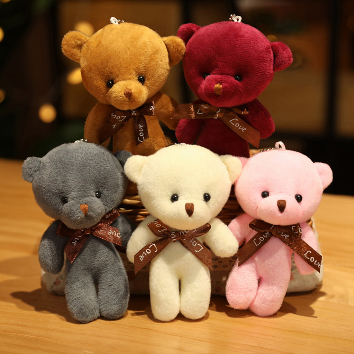 Wholesale Custom Mini Bear Toys Cute Stuffed Animal Bear Pendant Plush Teddy Bear Keychains