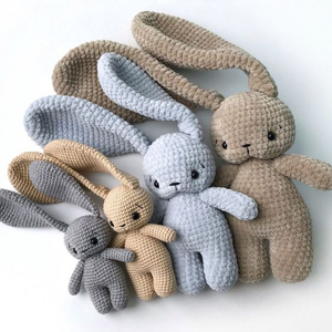 baby amigurumi bunny long ears amigurumi doll crochet baby Toy rabbit for Santa Christmas