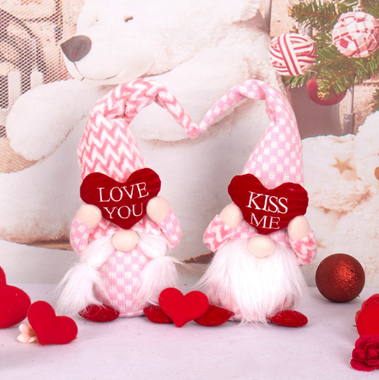 Valentine Day Gnomes Plush Faceless Doll Figurines Toy Decorations Lover Valentines Day Gift