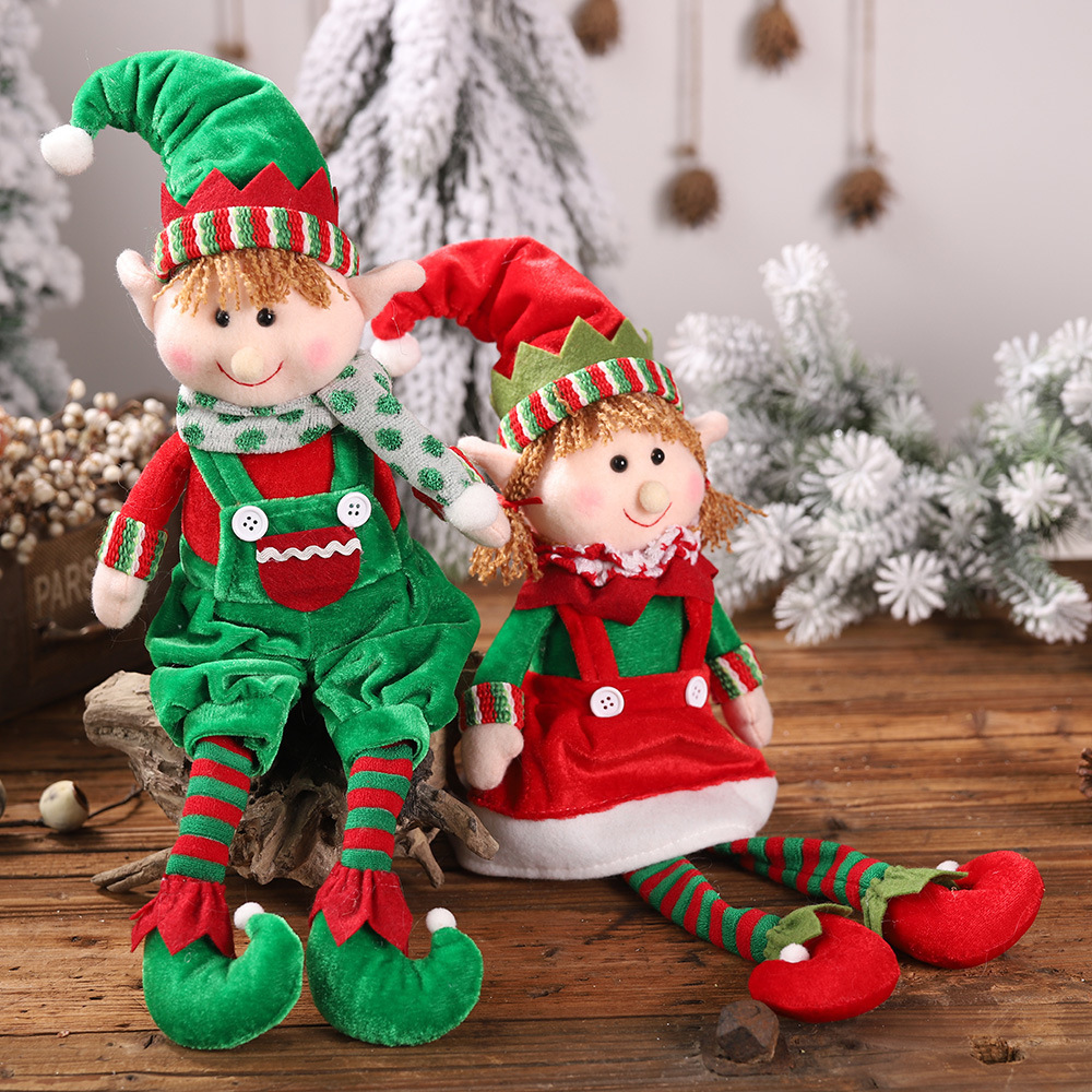 New Christmas products Christmas hanging leg elf sitting doll ornaments children's gifts elf doll ornaments