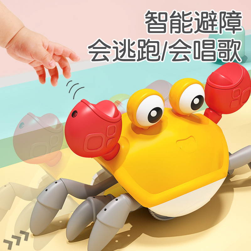 Wholesale Electric Walking Inductive Sensor Robot Crab Toy Outdoor Automatic Sensing Obstacles Crab Toy With Music And Light