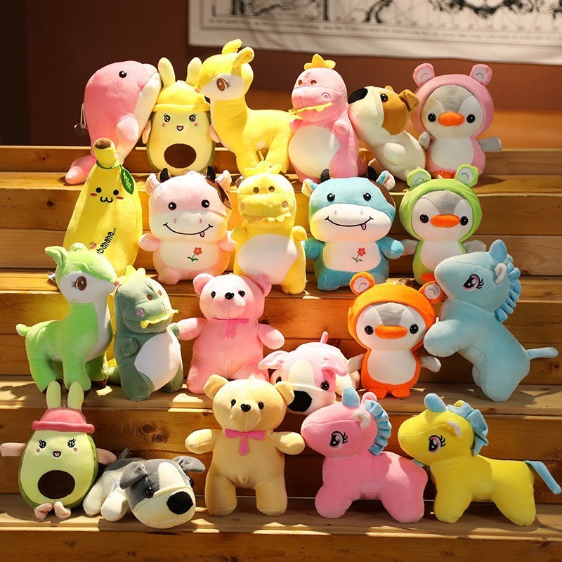 Factory Wholesale cheap 17-20cm crane machine Plush Toy peluches Doll animal stuffed plush toy for crane vending claw machine