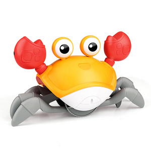 Wholesale Electric Walking Inductive Sensor Robot Crab Toy Outdoor Automatic Sensing Obstacles Crab Toy With Music And Light