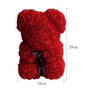 heart Rose Bear Multicolor Plastic Foam Rose Teddy Bear Girlfriend Valentines Day Gift Birthday Party Decoration