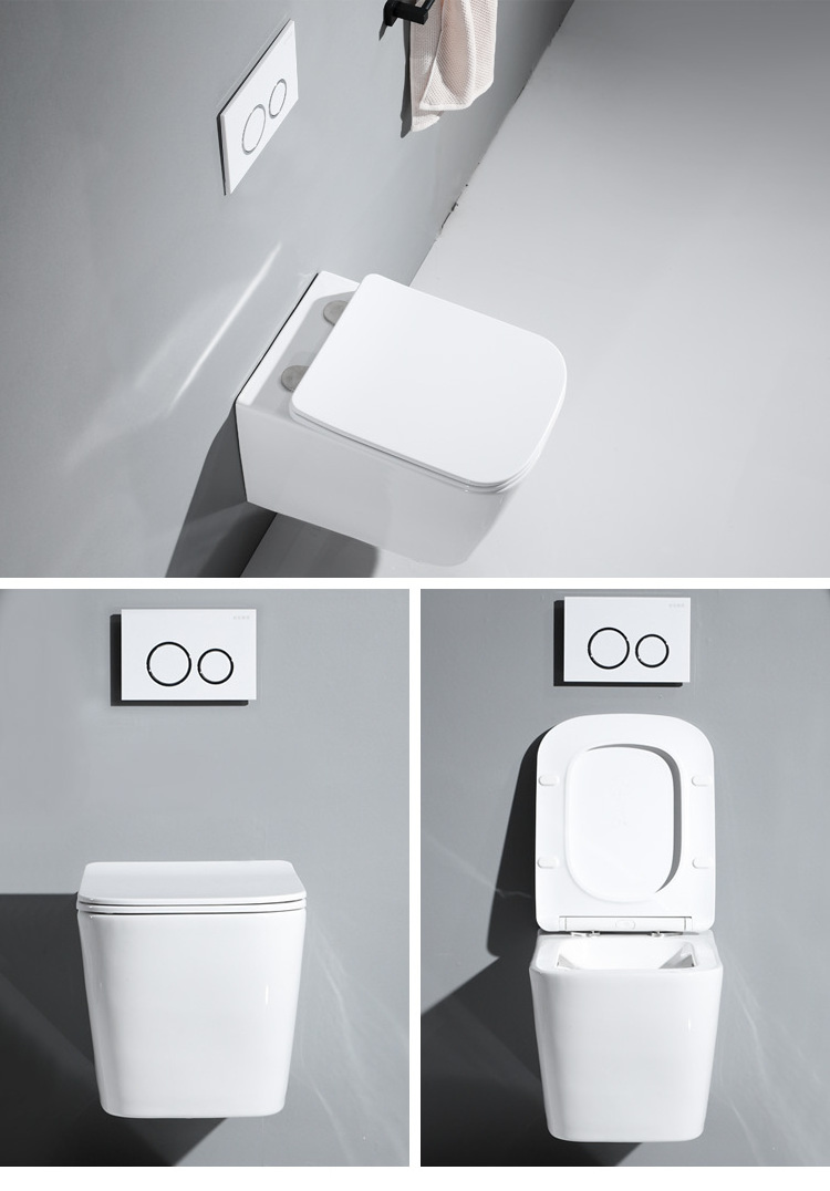 Europe Design Economic Modern Rimless Ceramic Wall Mounted Smart Toilet High Quality Sanitary Floating Toilet Wall Hung Toilet