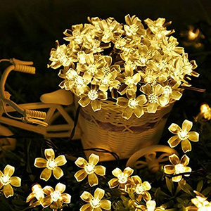 Waterproof Outdoor Christmas 8 modes Warm White Garden Flower Decoration Solar Powered Led String Fairy Light