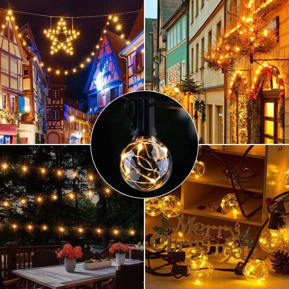 Wholesale  Plastic Bulb G40 Copper Wire E12 Christmas Courtyard String Lights Hanging Curtain Lamp Waterproof For Garden Tree