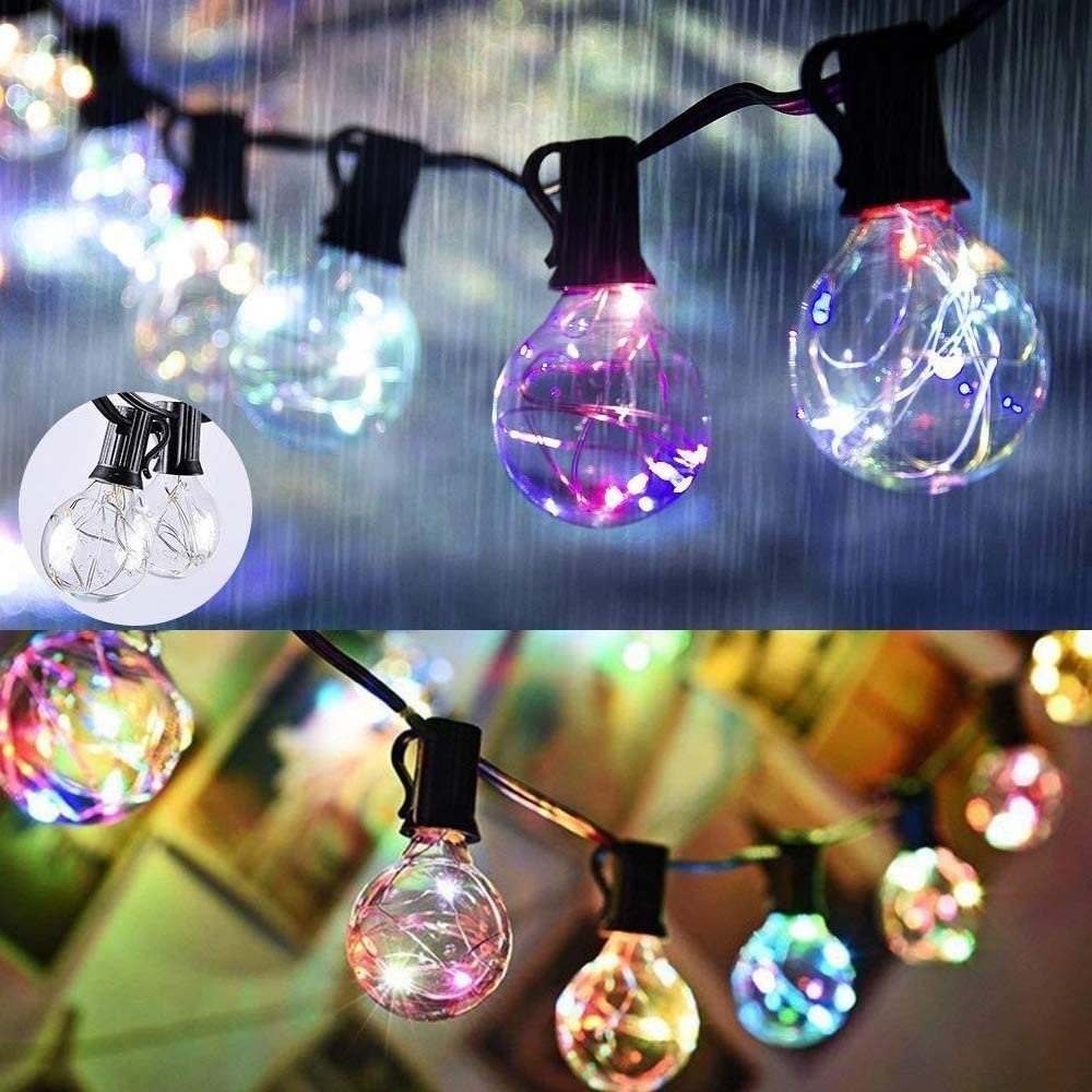 Wholesale  Plastic Bulb G40 Copper Wire E12 Christmas Courtyard String Lights Hanging Curtain Lamp Waterproof For Garden Tree