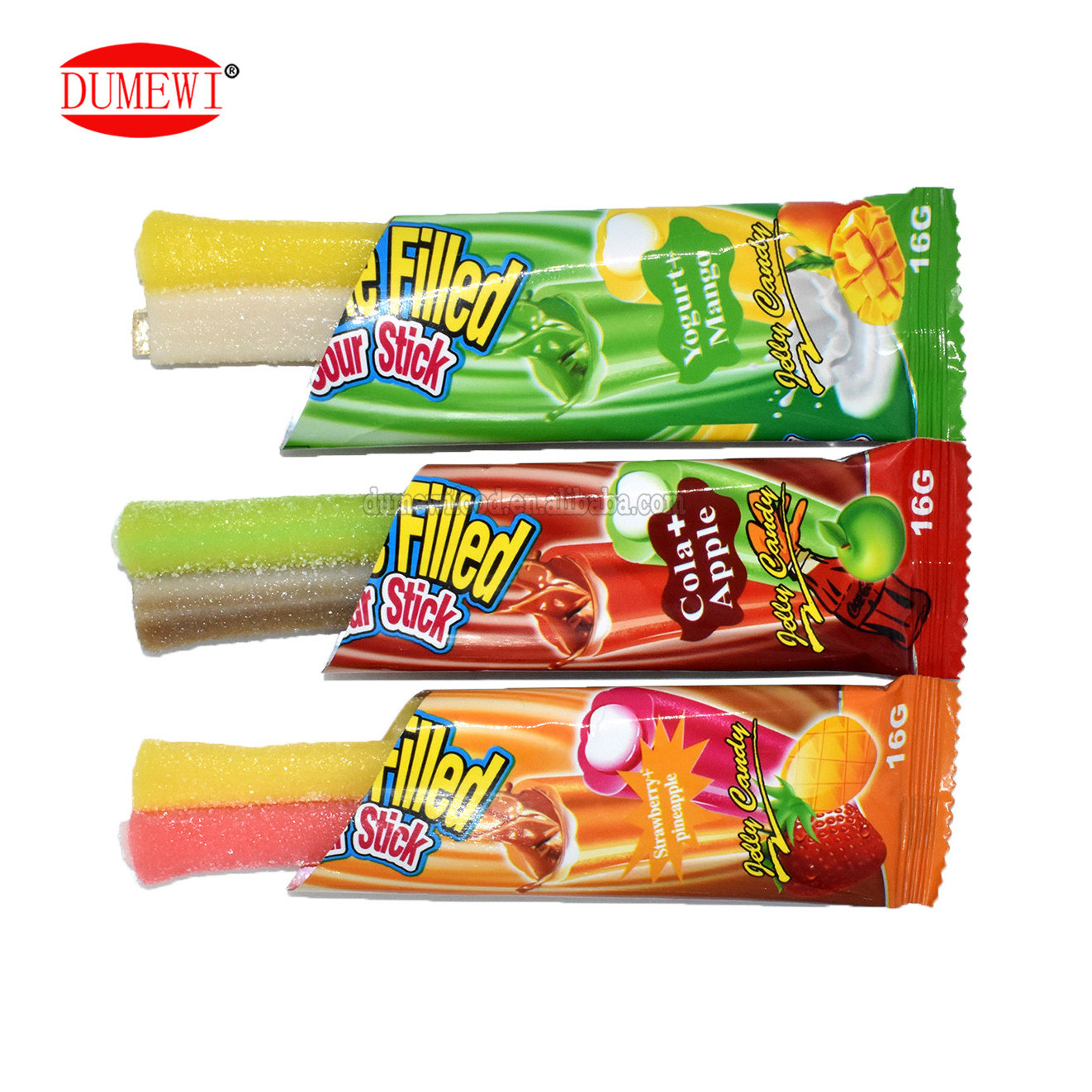 chewy DOUBLE FILLED sour sweet candy fruity flavor center filled liquorice candy