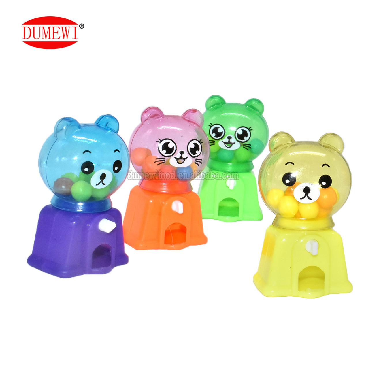 Wholesale Funny Plastic Cartoon Cat bear Shape Mini Candy Dispenser