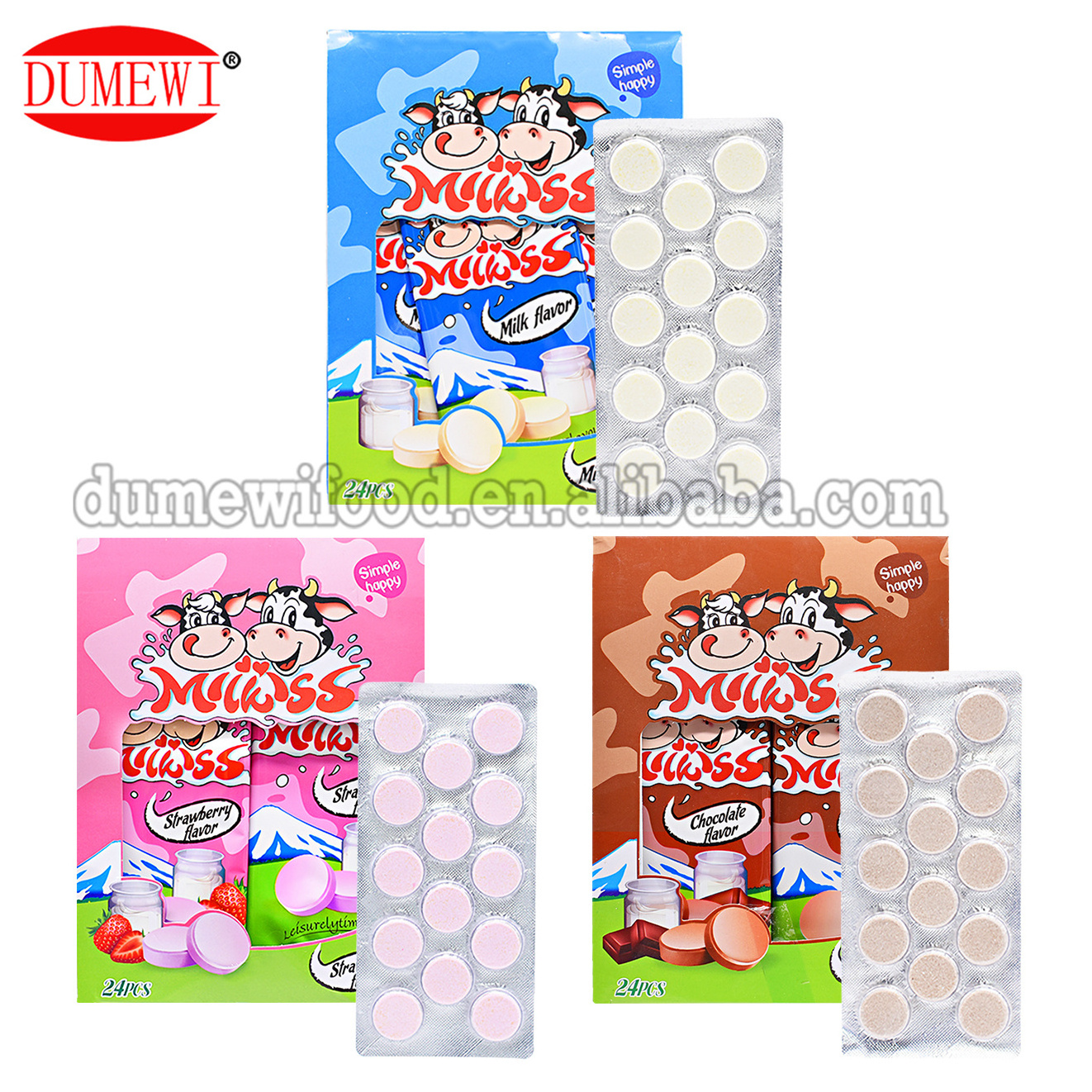 High Quality Milk Pressed Tablet Sugar Strawberry Flavor Pressed Candy Manufacturers Wholesale