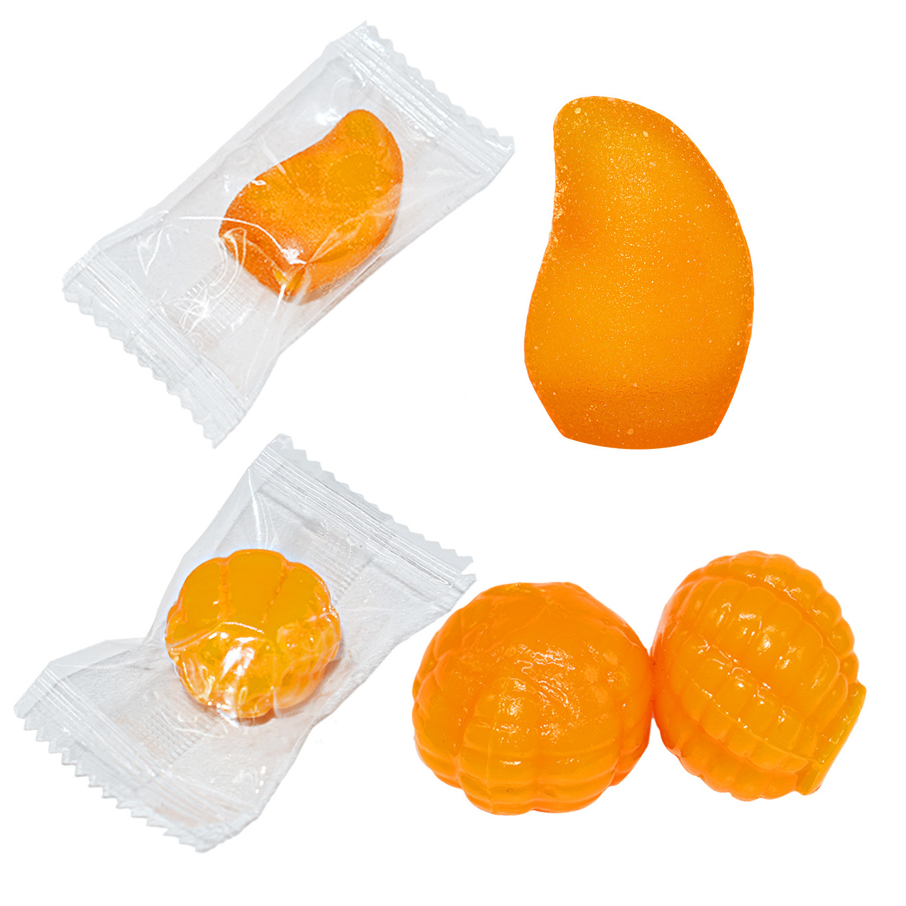 High-quality Peeled Mango Juice Candy Peeled Orange Flavor Jelly Gummies