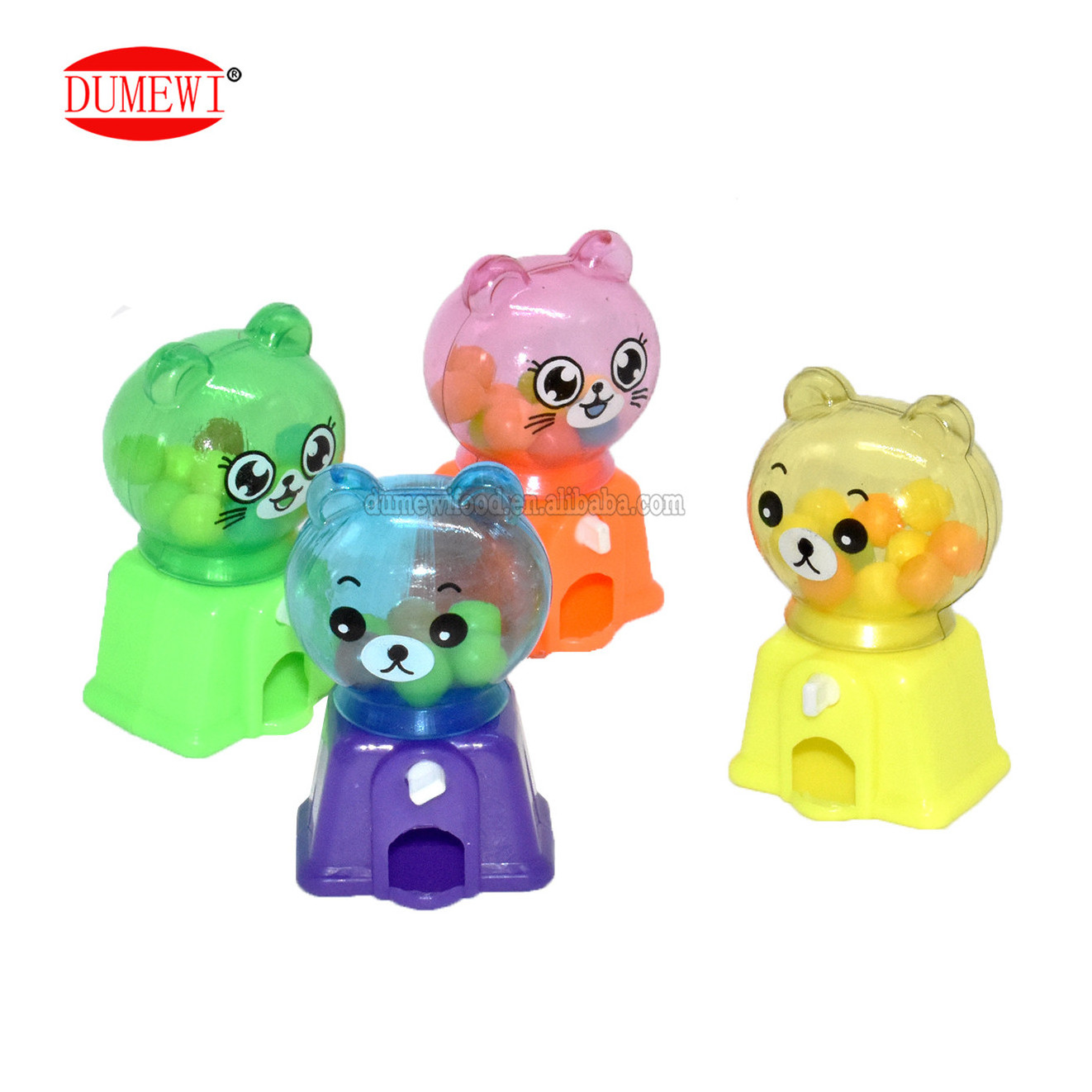 Wholesale Funny Plastic Cartoon Cat bear Shape Mini Candy Dispenser