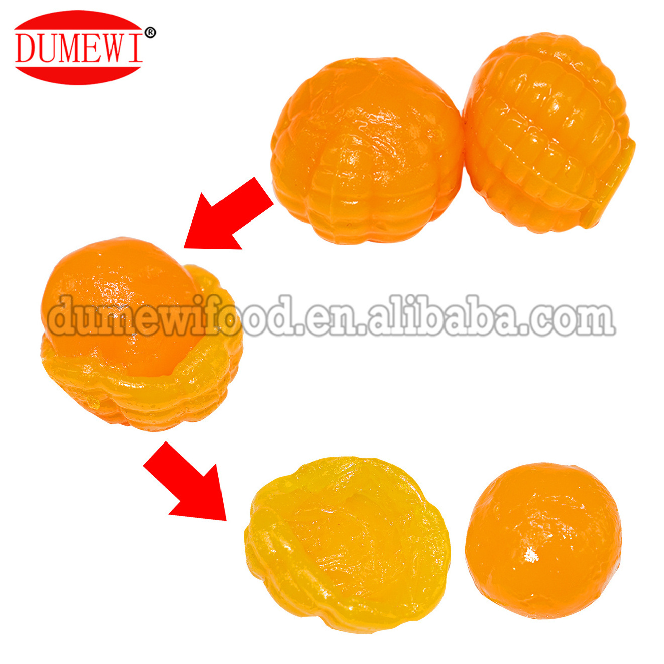 High-quality Peeled Mango Juice Candy Peeled Orange Flavor Jelly Gummies