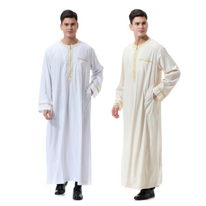 Wholesale Traditional Muslim Thobe Ethnic Islamic Clothing Men Eid Clothes Muslim Dress for Men