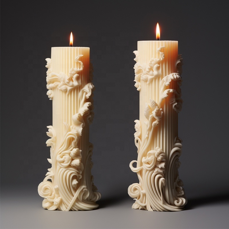 DUMO Pillar Candle Molds Custom Design Luxury Silicone Mould for Candle Making DIY Molde de Silicona Para Velas