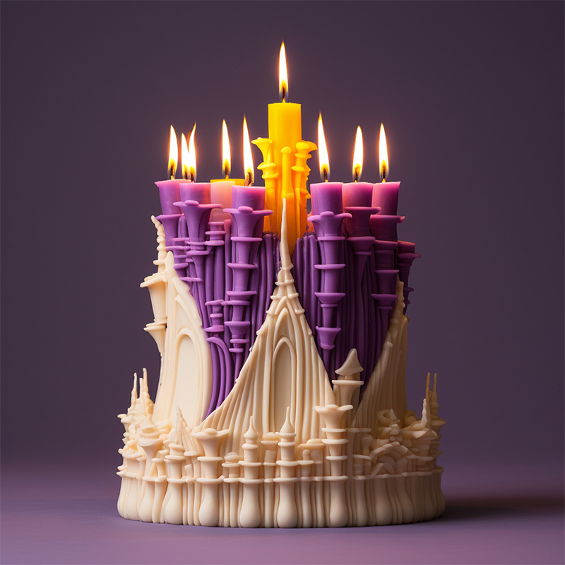 DUMO Customized Design Luxury Castle Candle Silicone Mold 3D Aromatherapy Candle Gypsum Silicone Candle Making