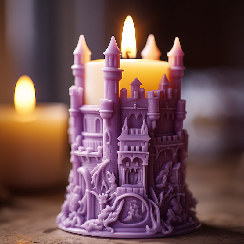 DUMO Customized Design Luxury Castle Candle Silicone Mold 3D Aromatherapy Candle Gypsum Silicone Candle Making