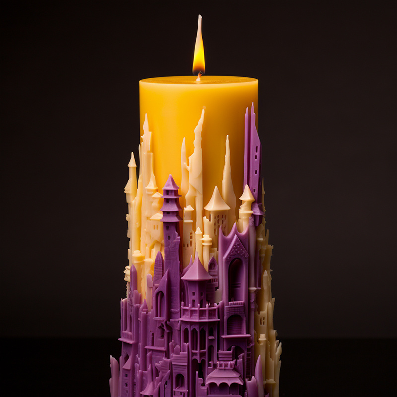 DUMO Customized Design Luxury Castle Candle Silicone Mold 3D Aromatherapy Candle Gypsum Silicone Candle Making