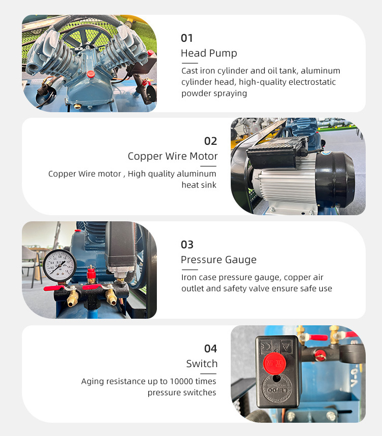 1.1kw 1.5kw Belt Driven medical  Air Compressor