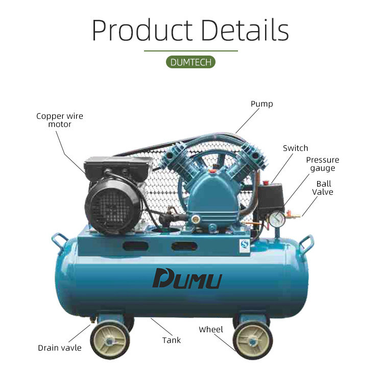 1.1kw 1.5kw Belt Driven medical  Air Compressor