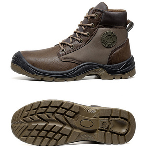 Black Brown Nubuck Leather Steel Toe Cap Goodyear Welted Safety Boots Safety Shoes Supplier Work Boots for Men