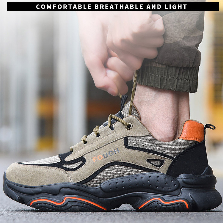 Hot Selling Industrial Protective Fashion Breathable Work Boot Prevent Puncture Steel Toe Sneaker Safety Shoes For Men