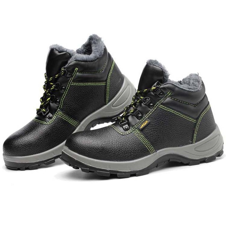 PU/PU Dual Density Injection Black Embossed Cow Leather Steel Toe Woodland Safety Shoes Work Boots In India