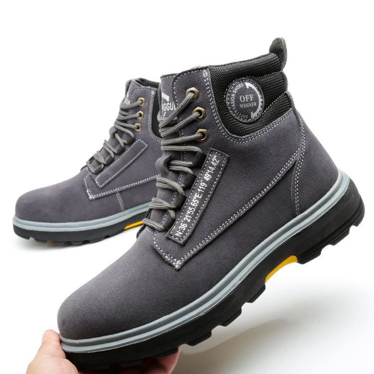 Safety Boots for Men Waterproof for Farming Soft Rubber Sole Safety Boot for Mining Workers for Men High Cut