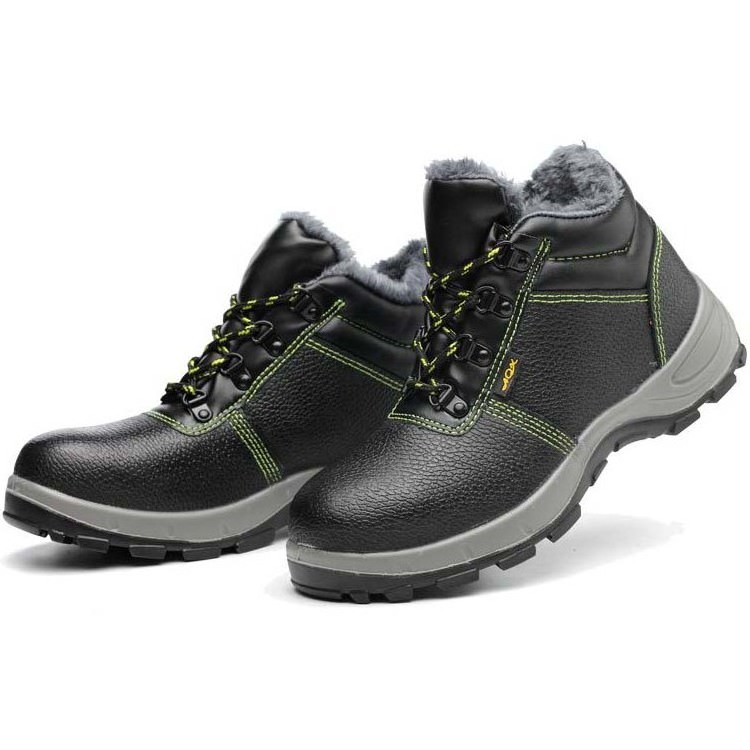 PU/PU Dual Density Injection Black Embossed Cow Leather Steel Toe Woodland Safety Shoes Work Boots In India