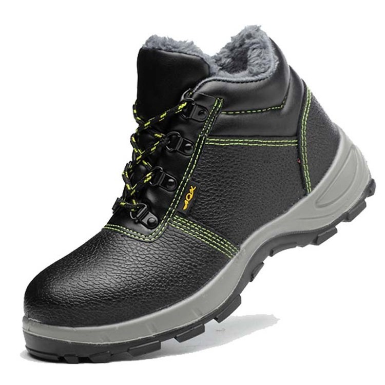 PU/PU Dual Density Injection Black Embossed Cow Leather Steel Toe Woodland Safety Shoes Work Boots In India