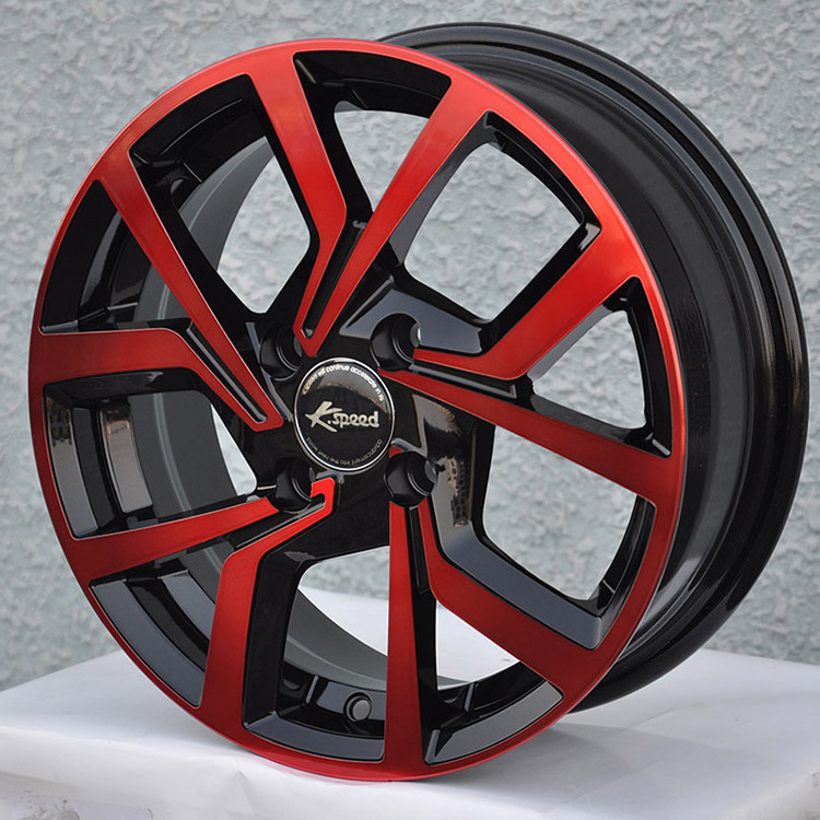 Wholesale popular promotions cheap red 14 inch alloy wheel rims with 4 holes