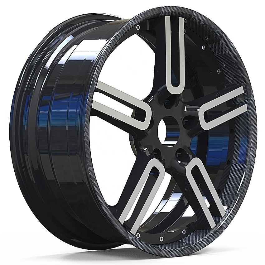 Customized 19 20 21 22 inch 2 piece Carbon fiber Forged wheels 5x112 5x120 5x114.3 5X130