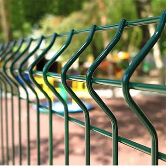 High quality China factory peach post round post 3D fold  welded wire mesh fence panel used for home garden  road side.