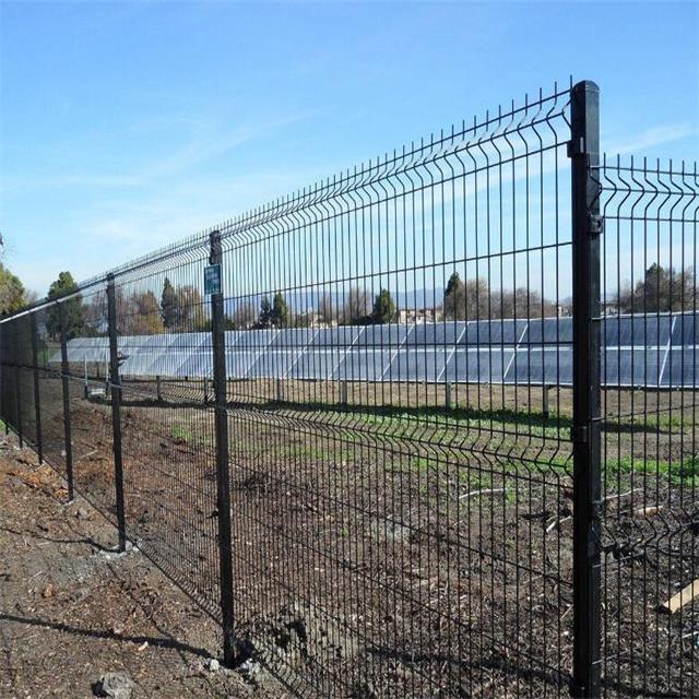 High quality China factory peach post round post 3D fold  welded wire mesh fence panel used for home garden  road side.