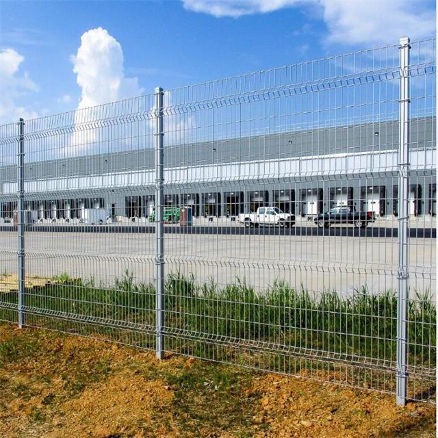 High quality China factory peach post round post 3D fold  welded wire mesh fence panel used for home garden  road side.