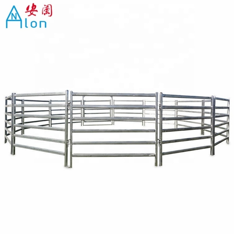 Free standing heavy duty cattle yard panels with a wing gate