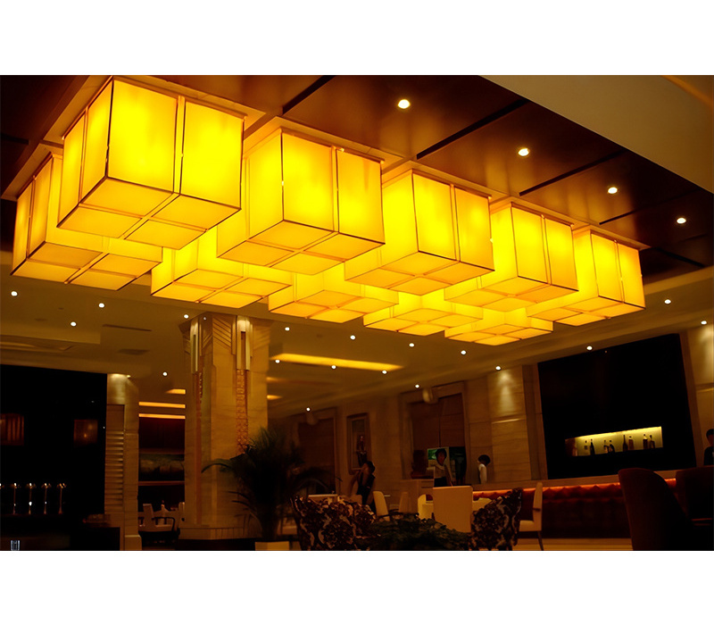 Hotel project Unique design professional lobby custom luxury modern rectangular LED ceiling lights