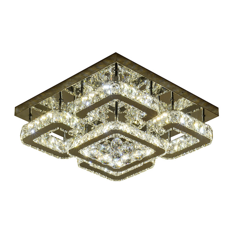 Nordic art restaurant light luxury design creative living room modern crystal square ceiling light