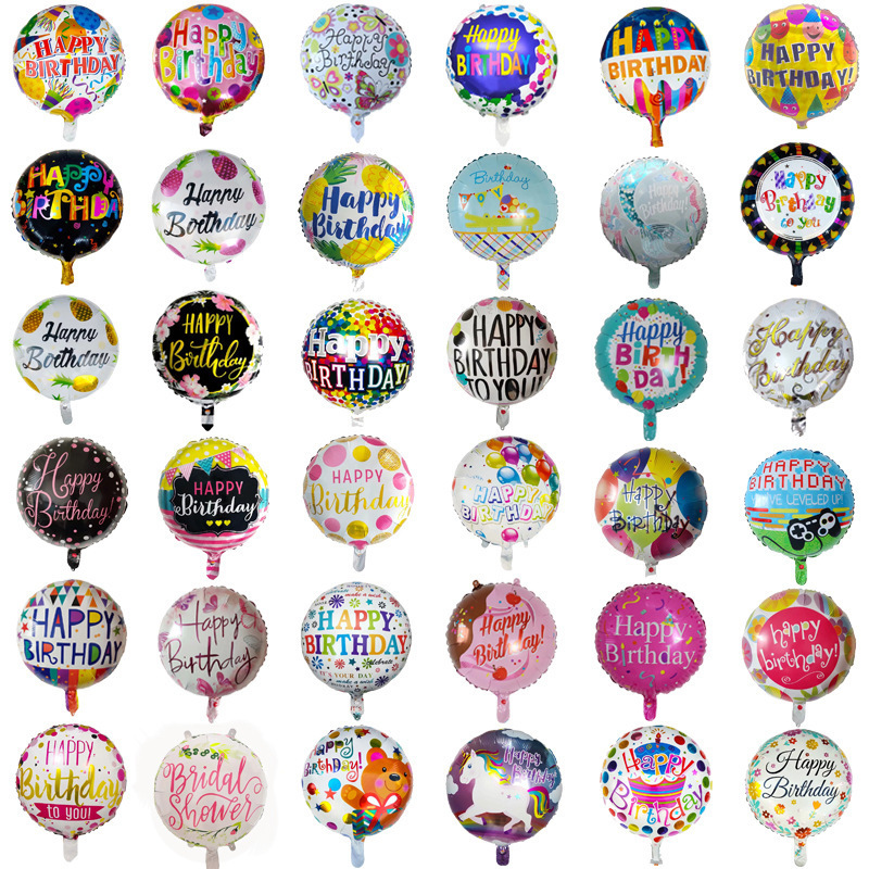 New Design 18inch Round Shape Happy Birthday Helium Balloons Inflatable Toys For Party Decoration