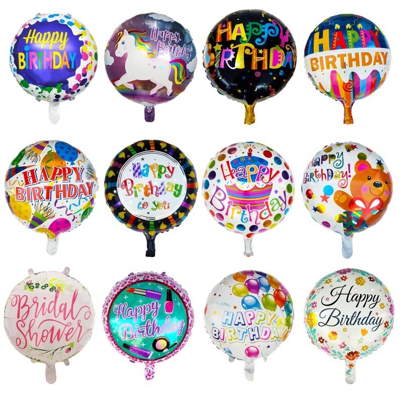 New Design 18inch Round Shape Happy Birthday Helium Balloons Inflatable Toys For Party Decoration