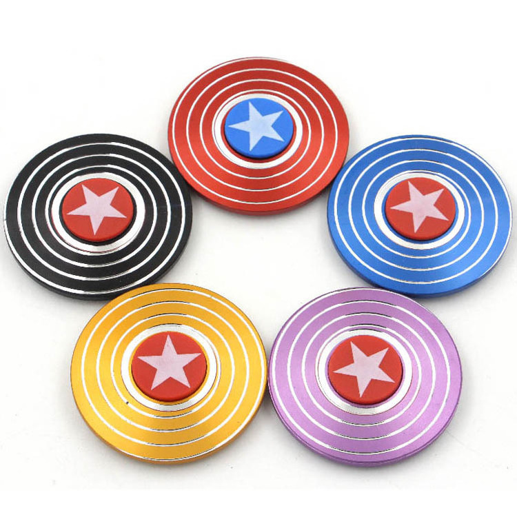 Wholesale Cool Captain Shield Fidget Spinner Metal Alloy Decompression Fidget Toys for Adults