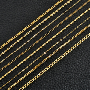 18k Gold Plated Stainless Steel Necklace Chain Gold And Silver DIY Handmade Chain wholesale