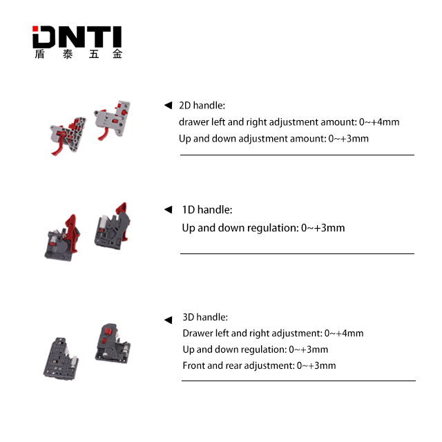 DNTI Custom Bottom Hidden Two Sections Damping Silent Buffer Self-priming Undermount Double Telescopic Cabinets Drawer Slides