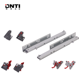 DNTI Custom Bottom Hidden Two Sections Damping Silent Buffer Self-priming Undermount Double Telescopic Cabinets Drawer Slides